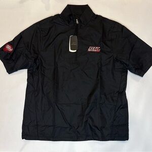 Greg Norman BK Racing Black Water Resistant Short Sleeve Windbreaker Mens Medium